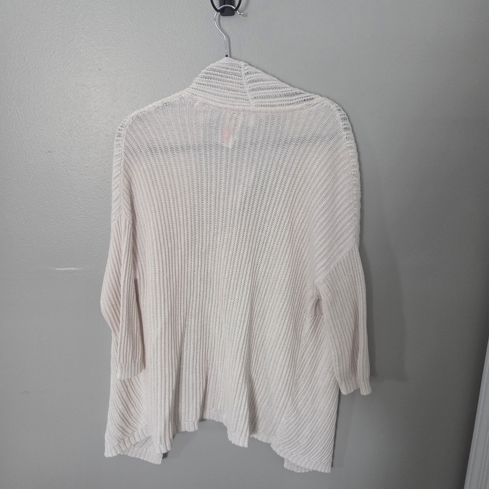 Pure Jill Women's Tan Relaxed Open Knit Cardigan Sweater Sz M Lagenlook Office - Picture 4 of 8
